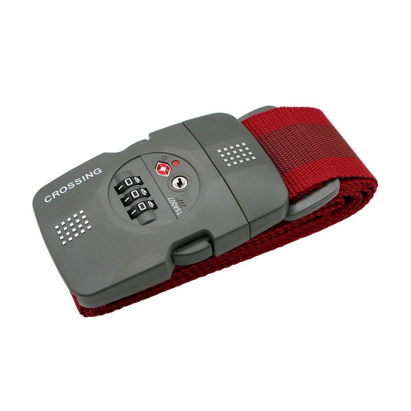Crossing Luggage Strap With 3 Dial TSA Lock - Burgundy - Image 3