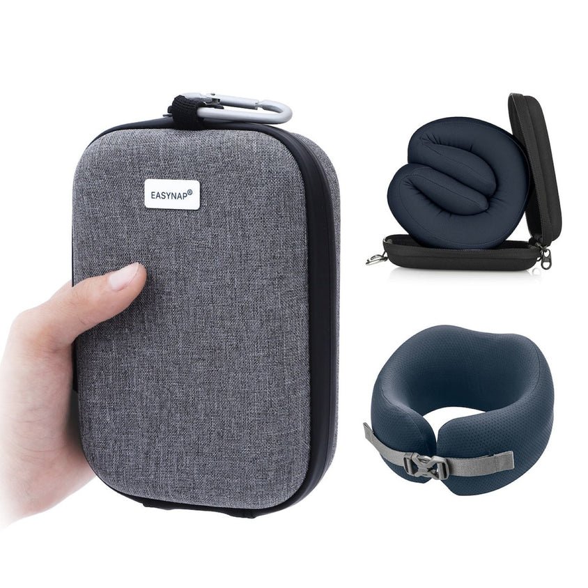 Easynap Foldable Pocket Travel Neck Pillow With Pouch Medium - Moonless Night (Black) - Image 2