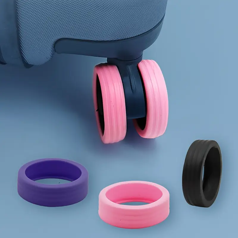 1/8pcs TravelMate Silicone Luggage Wheel Protectors - Image 2